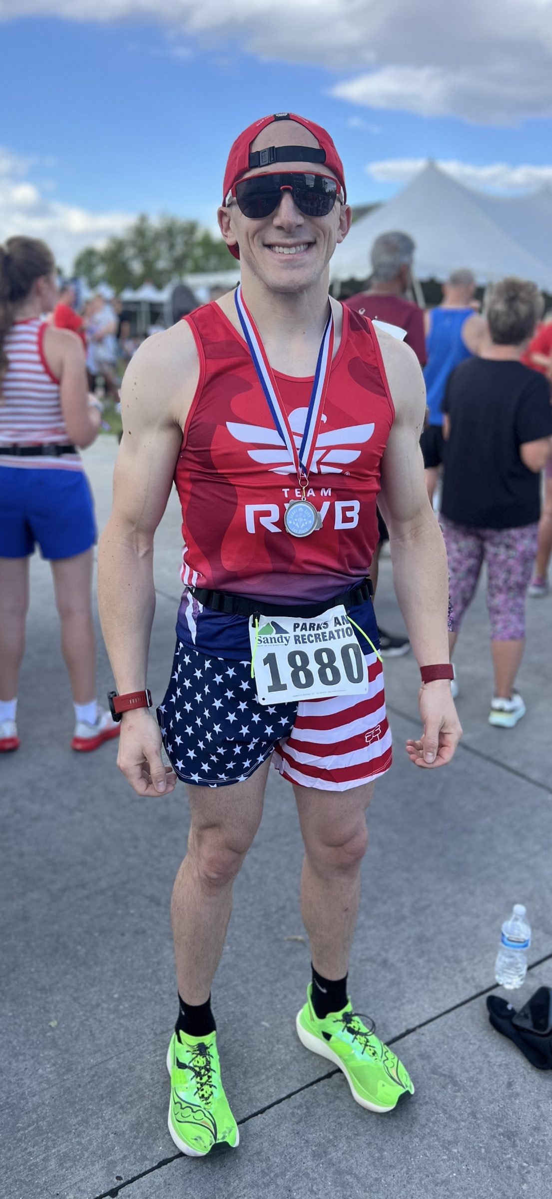 Adam racing in Team RWB kit